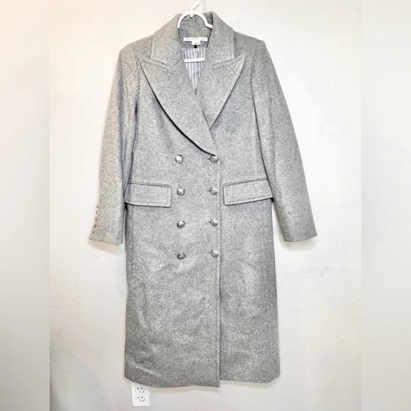 Veronica Beard Nalida Overcoat Grey Size 6 Wool Cashmere Long Cardigan Coat - Picture 5 of 13